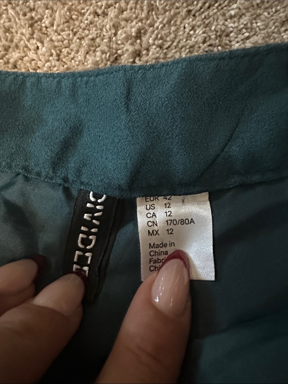 Dark Teal Front-Zip A-Line Skirt - Picture 3 of 3